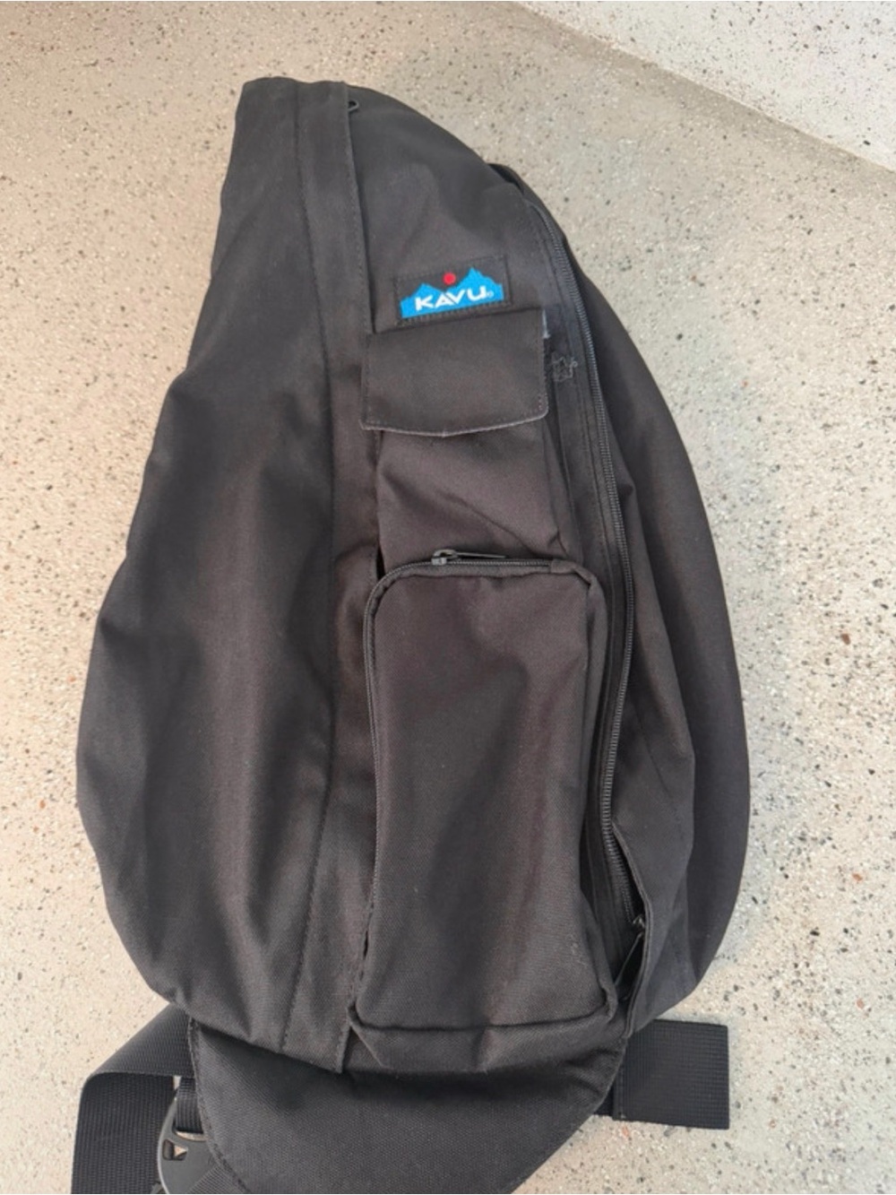 Kavu Black Crossbody Sling Pack with Small Front Pocket